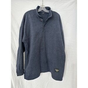 Dr Martens Pullover Men XL Relaxed Blue Fleece Henley Vintage 90s Grunge Indie